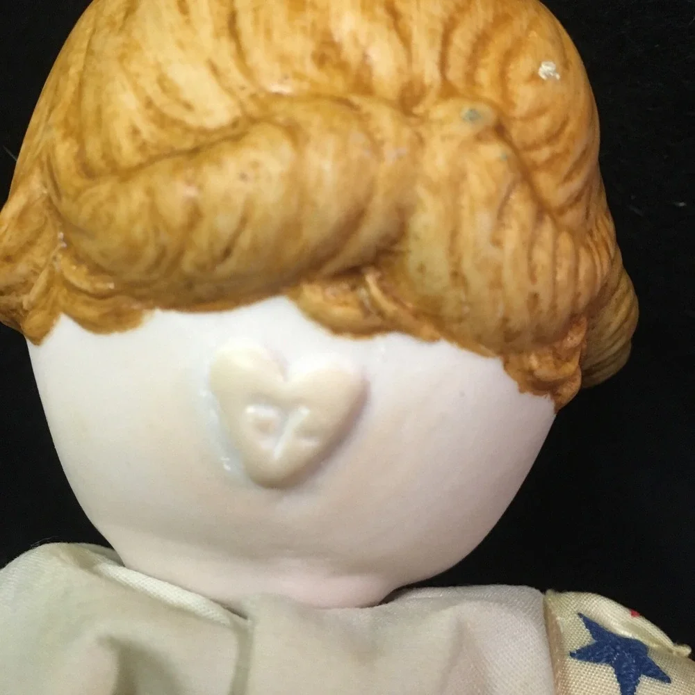 Vintage Centennial Doll Unknown Origin 1976 Bisque Jointed Heart Lips